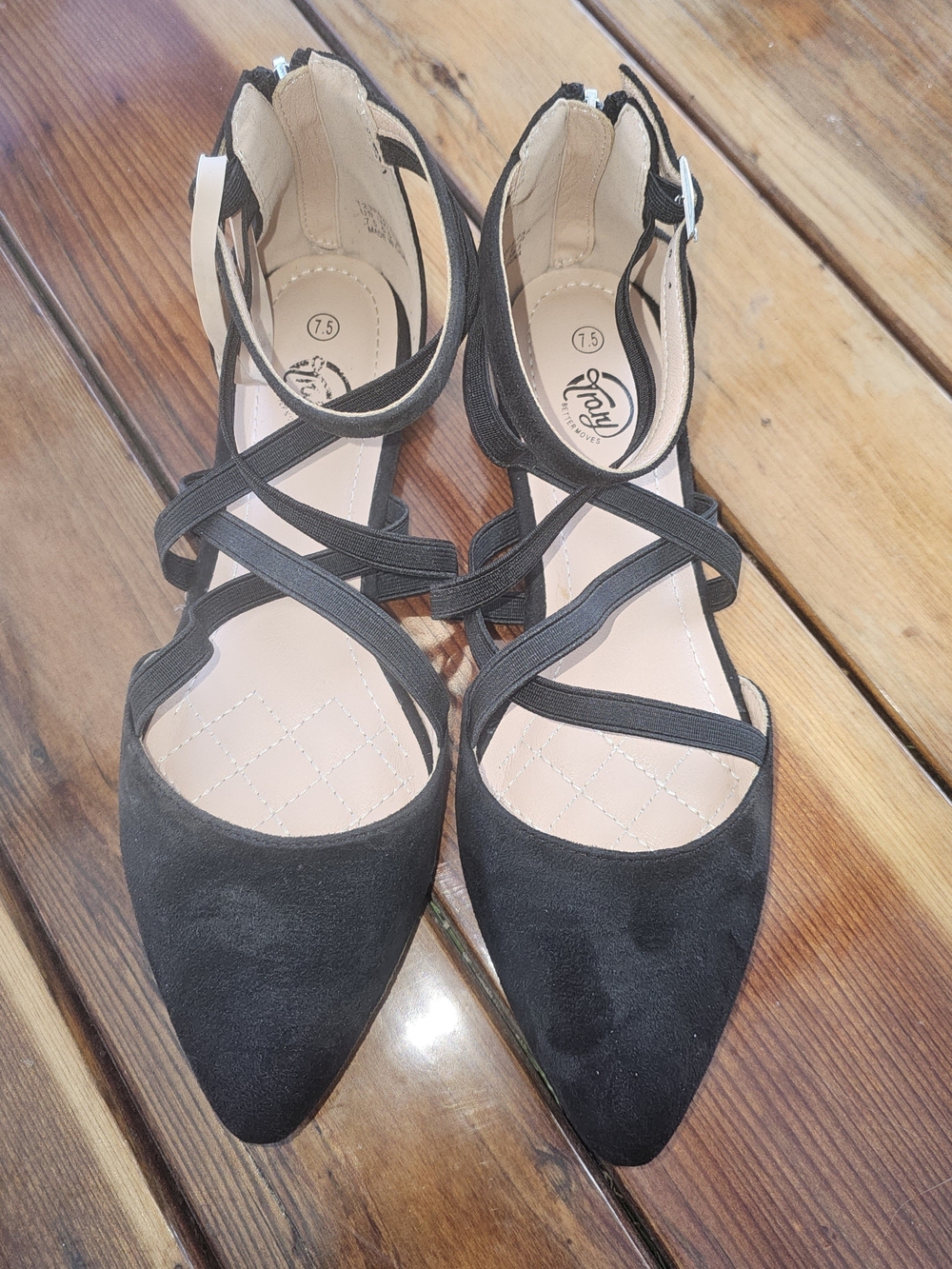 Black Pointed Toe Flats Shoes Women Dressy Casual